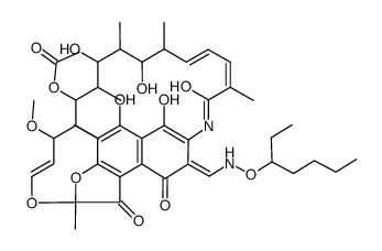 3-[(1-ethyl-pentyloxyimino)-methyl]-rifamycin结构式