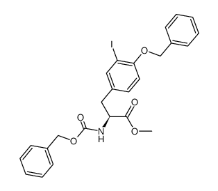 (S)-N-benzyloxycarbonyl-3-(4-benzyloxy-3-iodophenyl)alanine methyl ester结构式