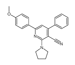 6-(4-methoxyphenyl)-4-phenyl-2-pyrrolidin-1-ylpyridine-3-carbonitrile结构式