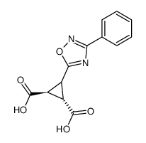 3-(3-phenyl-[1,2,4]oxadiazol-5-yl)-cyclopropane-1r,2t-dicarboxylic acid Structure