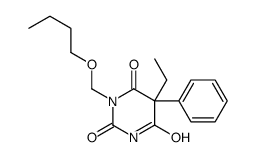 1-(Butoxymethyl)-5-ethyl-5-phenylbarbituric acid Structure