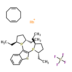 (-)-2,3-Bis((2S,5S)-2,5-diethylphospholano)benzo[b]thiophene(1,5-cyclooctadiene)rhodium(I)tetrafluoroborate picture