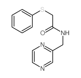 2-phenylsulfanyl-N-(pyrazin-2-ylmethyl)acetamide结构式