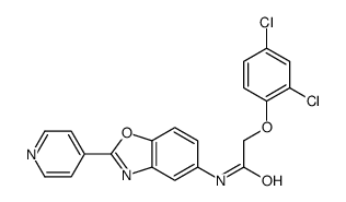 2-(2,4-dichlorophenoxy)-N-(2-pyridin-4-yl-1,3-benzoxazol-5-yl)acetamide Structure