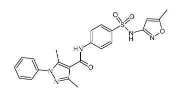 3,5-dimethyl-1-phenyl-1H-pyrazole-4-carboxylic acid 4-(5-methyl-isoxazol-3-ylsulfamoyl)-anilide Structure