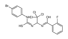 N-[1-[(4-bromophenyl)carbamothioylamino]-2,2,2-trichloroethyl]-2-fluorobenzamide结构式