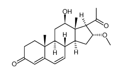 12β-Hydroxy-16α-methoxy-pregna-4,6-dien-3,20-dion结构式