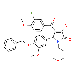 5-[4-(benzyloxy)-3-methoxyphenyl]-4-(3-fluoro-4-methoxybenzoyl)-3-hydroxy-1-(3-methoxypropyl)-1,5-dihydro-2H-pyrrol-2-one结构式