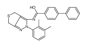 N-[2-(2,3-dimethylphenyl)-4,6-dihydrothieno[3,4-c]pyrazol-3-yl]-4-phenylbenzamide结构式