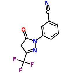 3-[5-Oxo-3-(trifluoromethyl)-4,5-dihydro-1H-pyrazol-1-yl]benzonitrile Structure