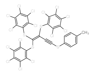Benzene,1,1',1''-[[1-[[(4-methylphenyl)thio]ethynyl]-1-ethenyl-2-ylidene]tris(thio)]tris[2,3,4,5,6-pentachloro-(9CI)结构式