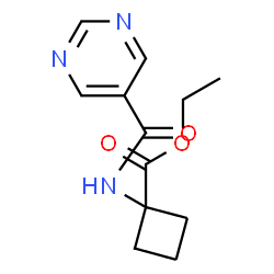 Cyclobutanecarboxylic acid, 1-[(5-pyrimidinylcarbonyl)amino]-, ethyl ester (9CI) structure