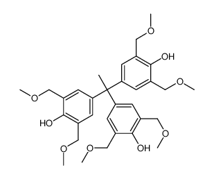 4-[1,1-bis[4-hydroxy-3,5-bis(methoxymethyl)phenyl]ethyl]-2,6-bis(methoxymethyl)phenol Structure