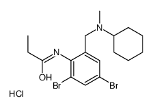 N-[2,4-dibromo-6-[[cyclohexyl(methyl)amino]methyl]phenyl]propanamide,hydrochloride Structure