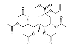 allyl 5-acetamido-4,7,8,9-tetra-O-acetyl-3,54-dideoxy-α-D-glycero-D-galacto-2-nonulopyranosonic acid methyl ester结构式
