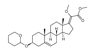 methyl 20ξ-methoxy-3β-(tetrahydropyranyloxy)-5,17(20)-pregnadien-21-oate结构式
