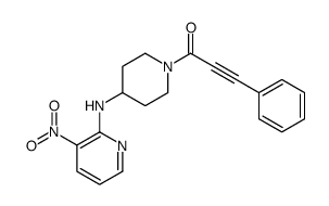 1-[4-[(3-nitropyridin-2-yl)amino]piperidin-1-yl]-3-phenylprop-2-yn-1-one结构式
