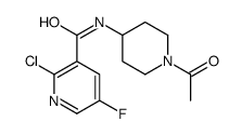 N-(1-acetylpiperidin-4-yl)-2-chloro-5-fluoropyridine-3-carboxamide结构式