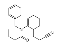 N-benzyl-N-[6-(2-cyanoethyl)cyclohexen-1-yl]butanamide结构式