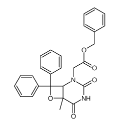 (6-methyl-3,5-dioxo-8,8-diphenyl-7-oxa-2,4-diaza-bicyclo[4.2.0]oct-2-yl)-acetic acid benzyl ester Structure