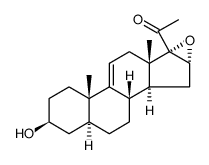 Pregn-9(11)-en-20-one, 16,17-epoxy-3-hydroxy-, (3β,5α,16α)结构式