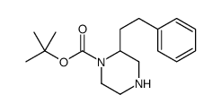 tert-butyl 2-(2-phenylethyl)piperazine-1-carboxylate结构式