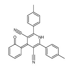 2,6-bis(4-methylphenyl)-4-(6-oxocyclohexa-2,4-dien-1-ylidene)-1H-pyridine-3,5-dicarbonitrile结构式