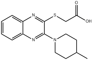 Acetic acid, 2-[[3-(4-methyl-1-piperidinyl)-2-quinoxalinyl]thio]- Structure