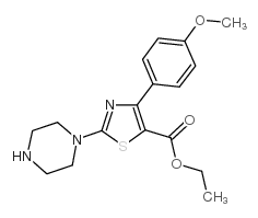 ethyl 2-piperazine-4-(4-methoxy)phenyl thiazole-5-carboxylate Structure
