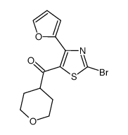 2-bromo-4-(2-furyl)thiazol-5-yl tetrahydropyran-4-yl ketone结构式