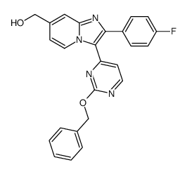 [3-(2-Benzyloxy-pyrimidin-4-yl)-2-(4-fluoro-phenyl)-imidazo[1,2-a]pyridin-7-yl]-methanol Structure