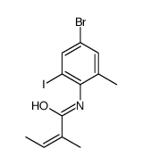 N-(4-bromo-2-iodo-6-methylphenyl)-2-methylbut-2-enamide结构式