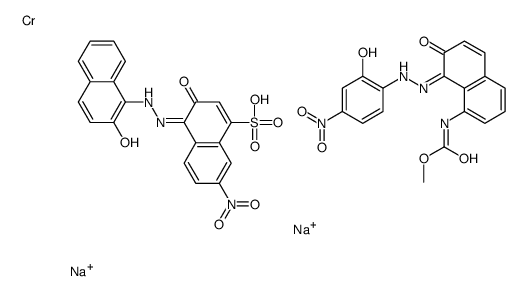 disodium,chromium,(4Z)-4-[(2-hydroxynaphthalen-1-yl)hydrazinylidene]-7-nitro-3-oxonaphthalene-1-sulfonic acid,methyl N-[(8Z)-8-[(2-hydroxy-4-nitrophenyl)hydrazinylidene]-7-oxonaphthalen-1-yl]carbamate结构式