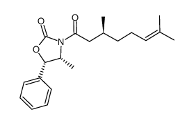 (4R,5S)-3-(3,7-dimethyloct-6-enoyl)-4-methyl-5-phenyl-2-oxazolidinone结构式