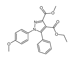 4-O-ethyl 3-O-methyl 1-(4-methoxyphenyl)-5-phenylpyrazole-3,4-dicarboxylate结构式