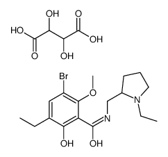 5-bromo-3-ethyl-N-[(1-ethylpyrrolidin-2-yl)methyl]-2-hydroxy-6-methoxybenzamide,2,3-dihydroxybutanedioic acid结构式