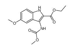 methyl N-(2-ethoxycarbonyl-5-methoxyindol-3-yl)carbamate结构式