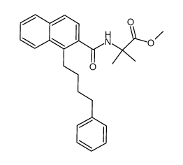 2-methyl-2-{[1-(4-phenyl-butyl)-naphthalene-2-carbonyl]-amino}-propionic acid methyl ester结构式