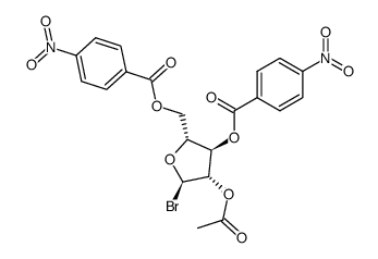 2-O-Acetyl-3,5-di-O-p-nitrobenzoyl-α-D-arabinofuranosylbromid Structure
