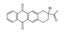 9-acetyl-9-bromo-7,8,9,10-tetrahydro-5,12-naphthacenedione结构式