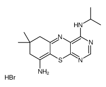 7,7-dimethyl-4-N-propan-2-yl-6,8-dihydropyrimido[4,5-b][1,4]benzothiazine-4,9-diamine,hydrobromide Structure