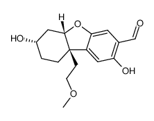 7-formyl-1,2,3,4,4a,9b-hexahydro-3,8-dihydroxy-9b-(2'-methoxyethyl)-dibenzofuran结构式