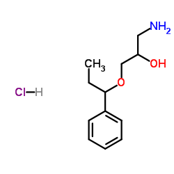 1-Amino-3-(1-phenylpropoxy)-2-propanol hydrochloride (1:1)结构式