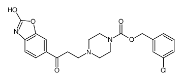 (3-chlorophenyl)methyl 4-[3-oxo-3-(2-oxo-3H-1,3-benzoxazol-6-yl)propyl]piperazine-1-carboxylate结构式