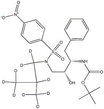 [(1S,2R)-1-Benzyl-2-hydroxy-3-[isobutyl-d9-[(4-nitrophenyl)sulfonyl]amino]propyl]carbamic Acid tert-Butyl Ester Structure