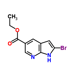 2-Bromo-1H-pyrrolo[2,3-b]pyridine-5-carboxylic acid ethyl ester Structure