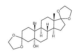10β-bromo-5α-hydroxyestra-3,17-dione bis(ethylene ketal) Structure