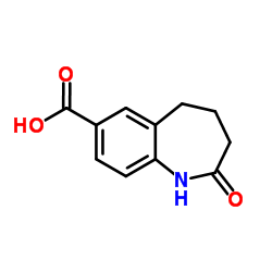 2-Oxo-2,3,4,5-tetrahydro-1H-1-benzazepine-7-carboxylic acid结构式
