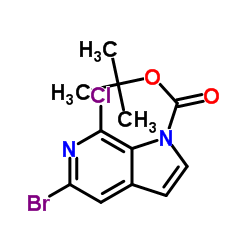 tert-Butyl 5-bromo-7-chloro-1H-pyrrolo[2,3-c]pyridine-1-carboxylate structure