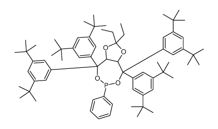 (3aR,8aR)-4,4,8,8-tetrakis(3,5-di-tert-butylphenyl)-2,2-diethyl-6-phenyltetrahydro-[1,3]dioxolo[4,5-e][1,3,2]dioxaphosphepine结构式